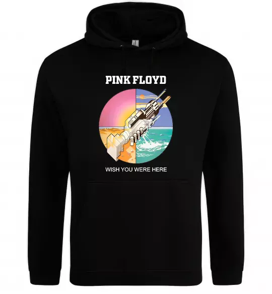 Мужская толстовка (худи) Wish you were here Pink Floyd Черный фото