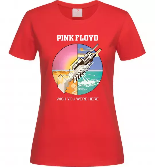 Женская футболка Wish you were here Pink Floyd Красный фото