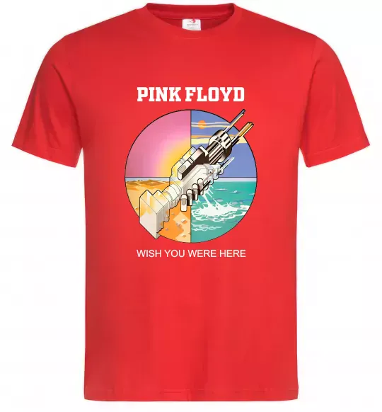 Мужская футболка Wish you were here Pink Floyd Красный фото