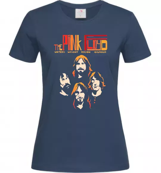 Женская футболка Pink Floyd Waters Wright Mason Gilmor Темно-синий фото