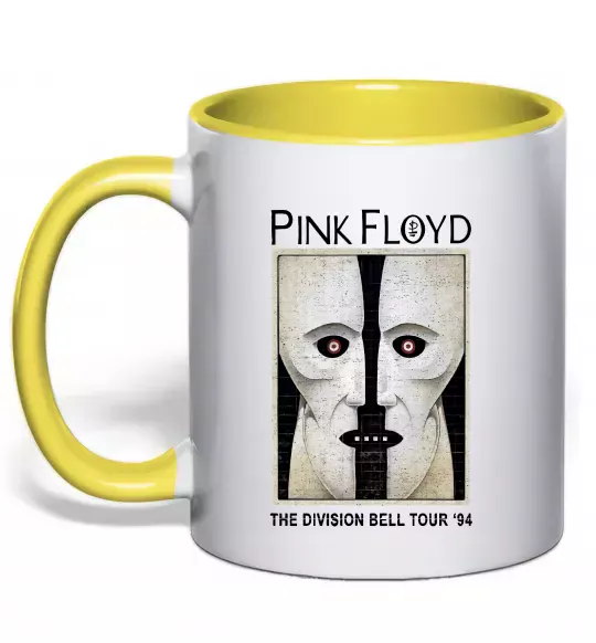 Чашка с цветной ручкой The Division bell tour 94 Солнечно желтый фото