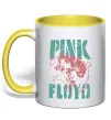 Чашка з кольоровою ручкою Pink Floyd Pig Сонячно жовтий фото