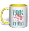 Чашка з кольоровою ручкою Pink Floyd Pig Лимонний фото