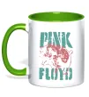 Чашка з кольоровою ручкою Pink Floyd Pig Лаймовий фото