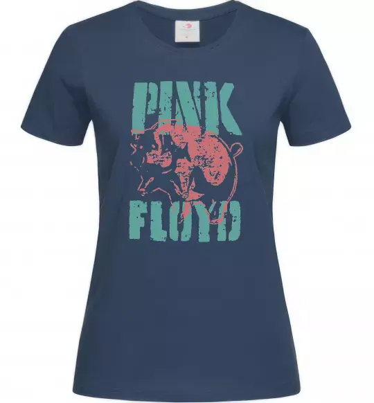 Жіноча футболка Pink Floyd Pig Темно-синій фото