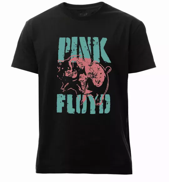 Мужская премиум футболка Pink Floyd Pig Черный фото