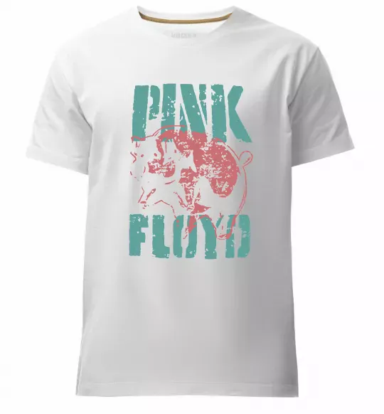 Мужская премиум футболка Pink Floyd Pig Белый фото