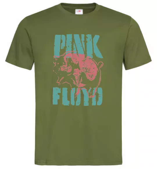 Мужская футболка Pink Floyd Pig Оливковый фото