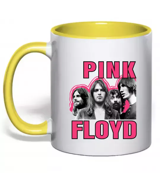 Чашка с цветной ручкой Pink Floyd photo Солнечно желтый фото