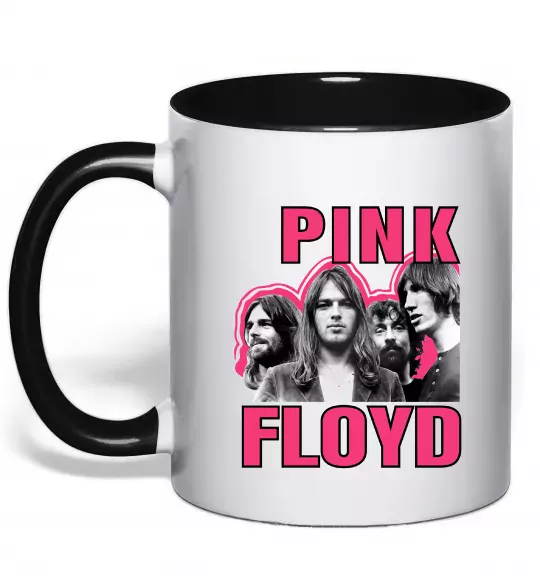 Чашка с цветной ручкой Pink Floyd photo Черный фото