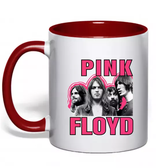 Чашка с цветной ручкой Pink Floyd photo Красный фото