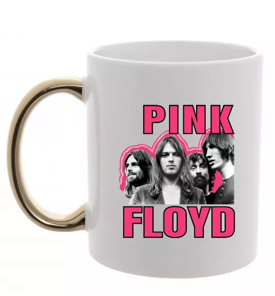 Чашка с цветной ручкой Pink Floyd photo Золото фото
