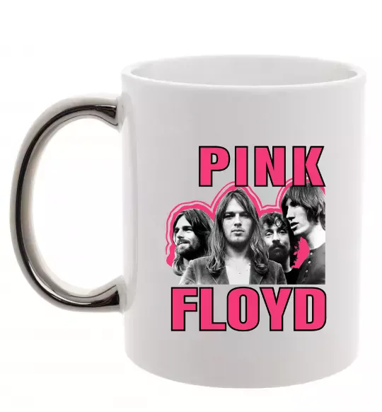 Чашка с цветной ручкой Pink Floyd photo Серебро фото