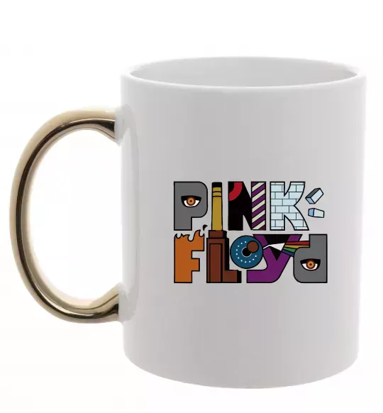 Чашка с цветной ручкой Арт Pink Floyd Золото фото