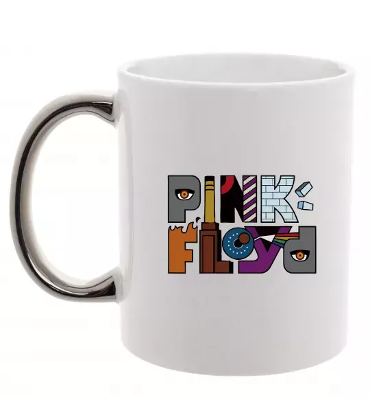 Чашка с цветной ручкой Арт Pink Floyd Серебро фото