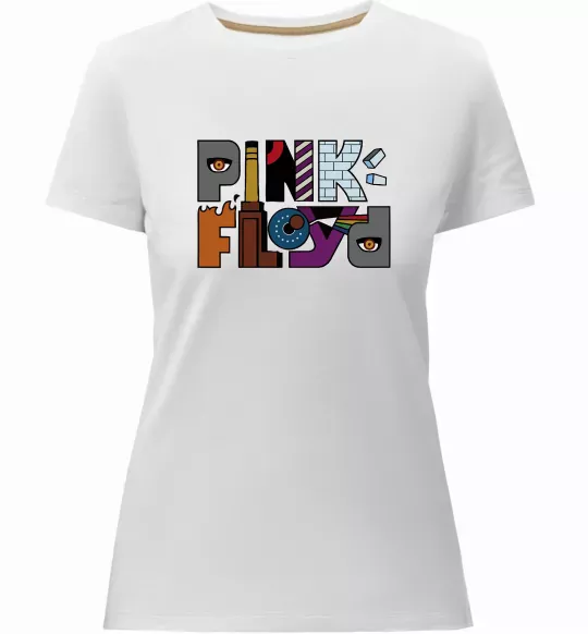 Женская премиум футболка Арт Pink Floyd Белый фото