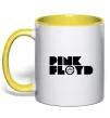 Чашка с цветной ручкой Pink Floyd напис Солнечно желтый фото