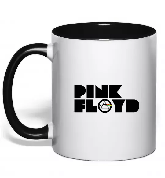 Чашка с цветной ручкой Pink Floyd напис Черный фото