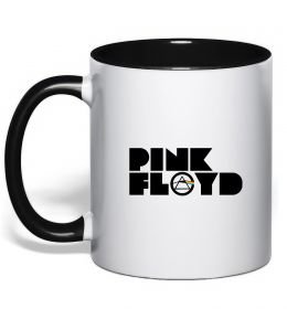 Чашка с цветной ручкой Pink Floyd напис