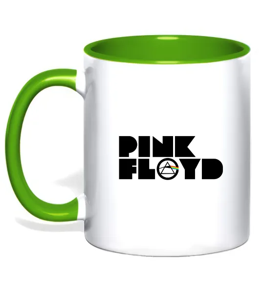 Чашка с цветной ручкой Pink Floyd напис Лаймовый фото