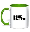 Чашка с цветной ручкой Pink Floyd напис Лаймовый фото