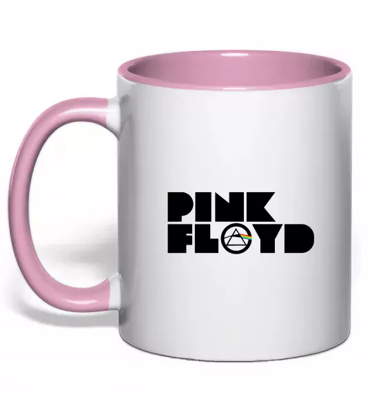 Чашка с цветной ручкой Pink Floyd напис Нежно розовый фото