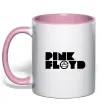 Чашка с цветной ручкой Pink Floyd напис Нежно розовый фото