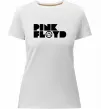 Женская премиум футболка Pink Floyd напис Белый фото