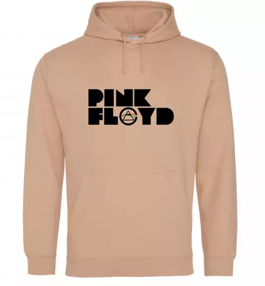 Женская толстовка (худи) Pink Floyd напис Песочный фото