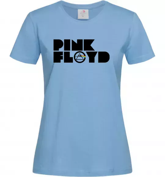 Женская футболка Pink Floyd напис Голубой фото