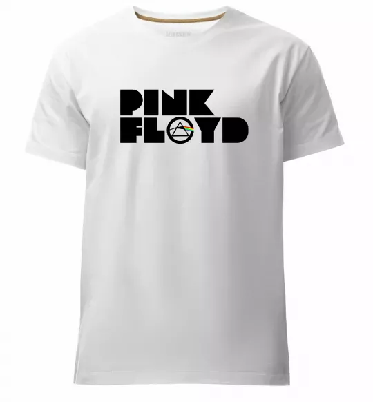 Мужская премиум футболка Pink Floyd напис Белый фото