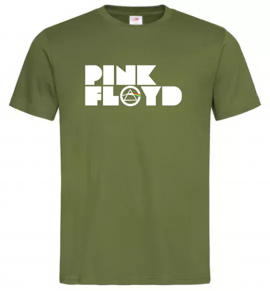 Мужская футболка Pink Floyd напис Оливковый фото
