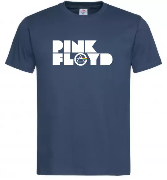 Мужская футболка Pink Floyd напис Темно-синий фото