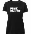 Женская премиум футболка Pink Floyd напис Черный фото