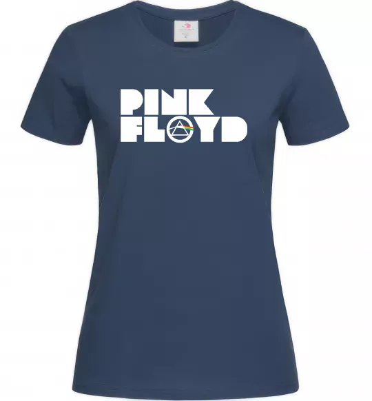 Женская футболка Pink Floyd напис Темно-синий фото