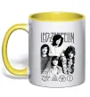 Чашка с цветной ручкой Led Zeppelin фото Солнечно желтый фото