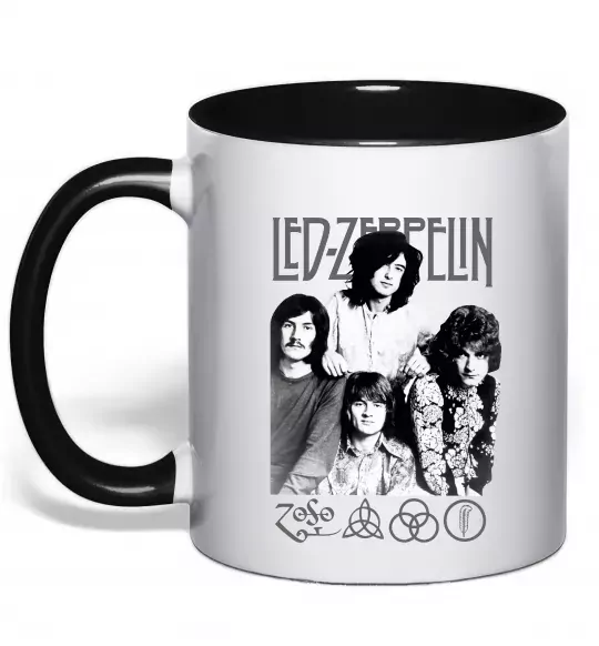Чашка с цветной ручкой Led Zeppelin фото Черный фото