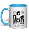 Чашка с цветной ручкой Led Zeppelin фото Голубой фото