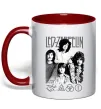 Чашка с цветной ручкой Led Zeppelin фото Красный фото