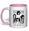 Чашка с цветной ручкой Led Zeppelin фото Нежно розовый фото