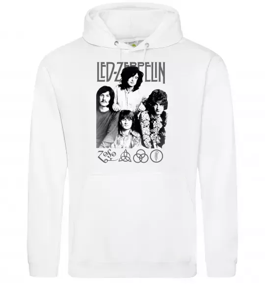 Мужская толстовка (худи) Led Zeppelin фото Белый фото