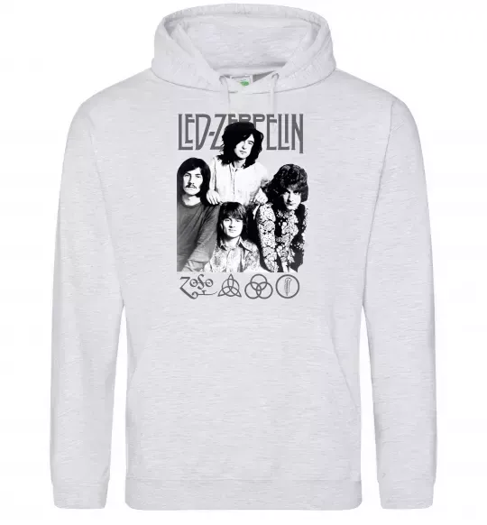 Мужская толстовка (худи) Led Zeppelin фото Серый меланж фото