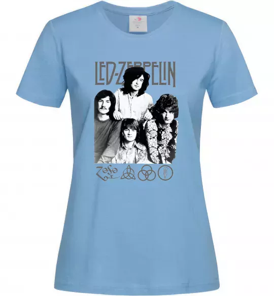 Женская футболка Led Zeppelin фото Голубой фото