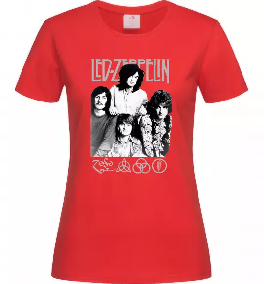 Женская футболка Led Zeppelin фото Красный фото
