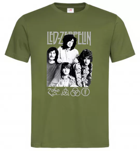 Чоловіча футболка Led Zeppelin фото Оливковий фото