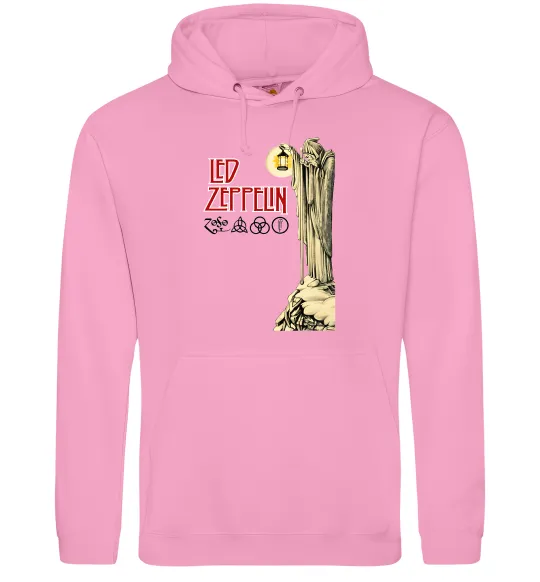 Мужская толстовка (худи) Led Zeppelin Статуя Розовый фото
