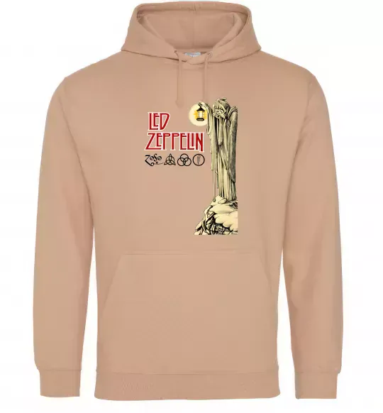 Мужская толстовка (худи) Led Zeppelin Статуя Песочный фото