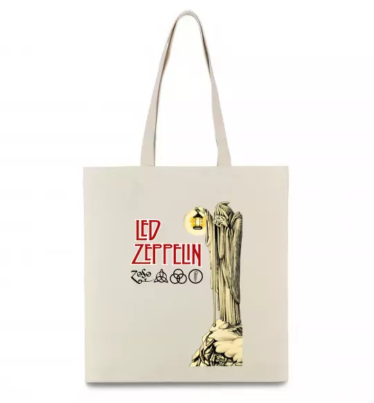 Еко-сумка Led Zeppelin Статуя Бежевий фото