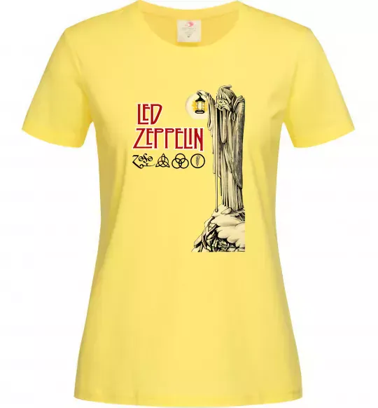Женская футболка Led Zeppelin Статуя Лимонный фото