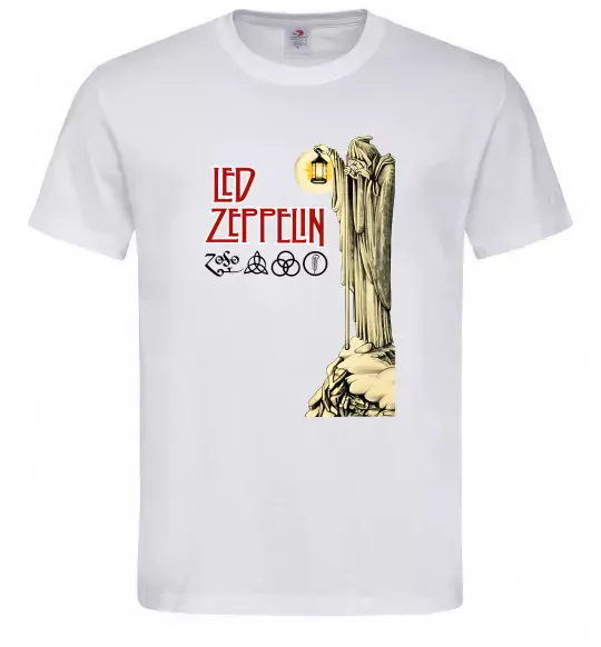 Мужская футболка Led Zeppelin Статуя Белый фото